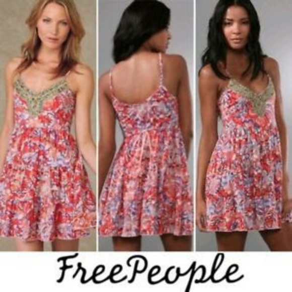 Free People Dresses & Skirts - Free people tiered beaded boho mini dress XS *D3